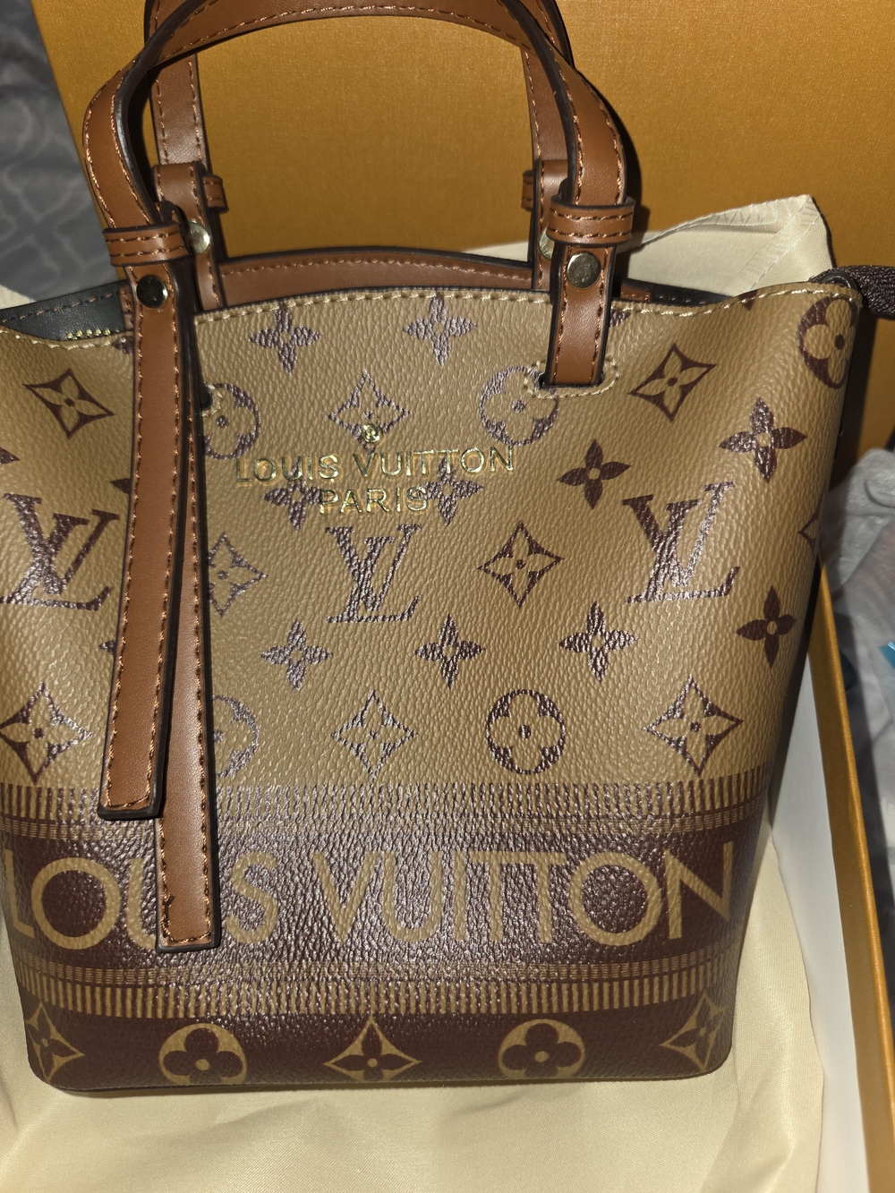 Nrw Brown Monogram Canvas Small Tote Bag/ Crossbody